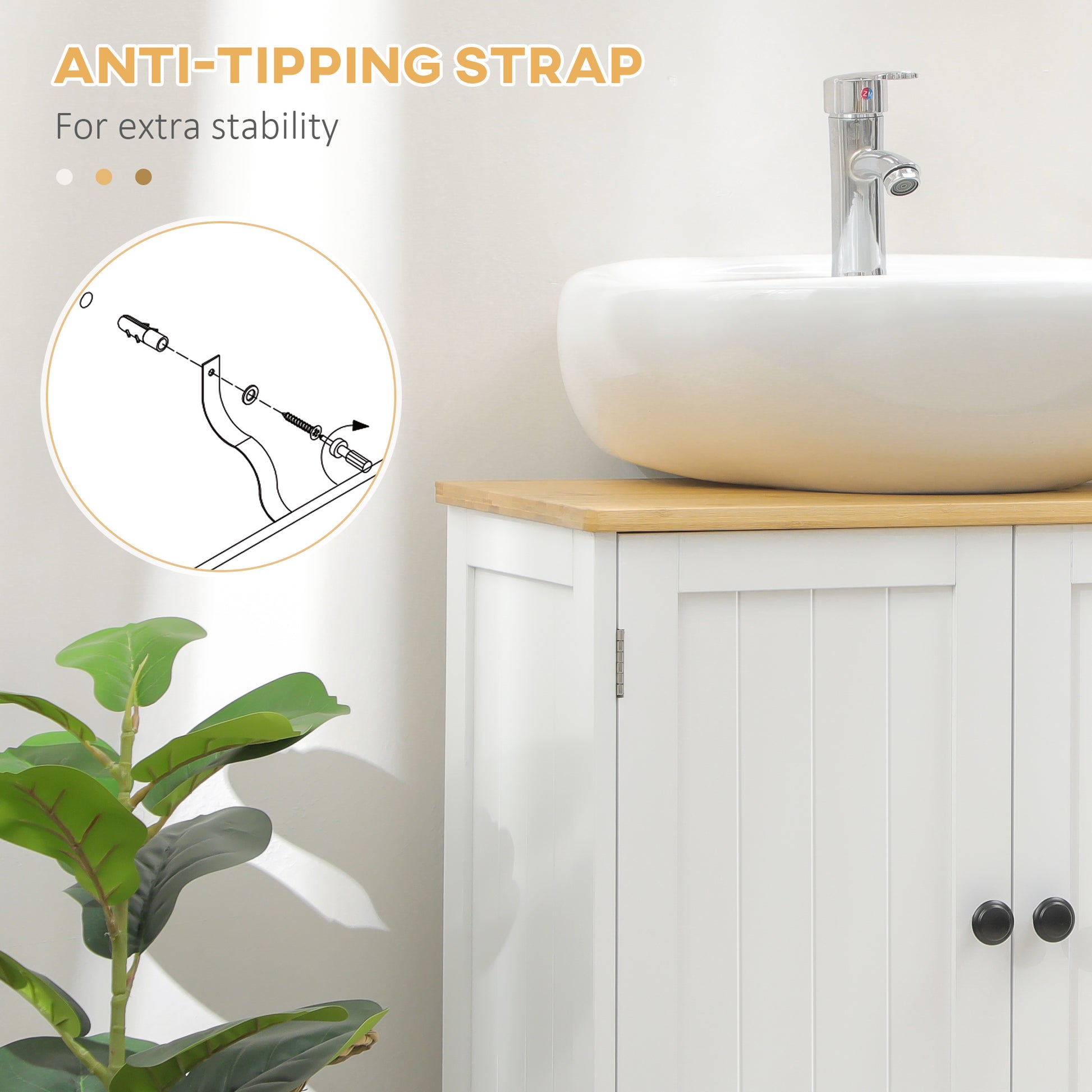 Modern White Bathroom Under Sink Cabinet - Storage Solutions