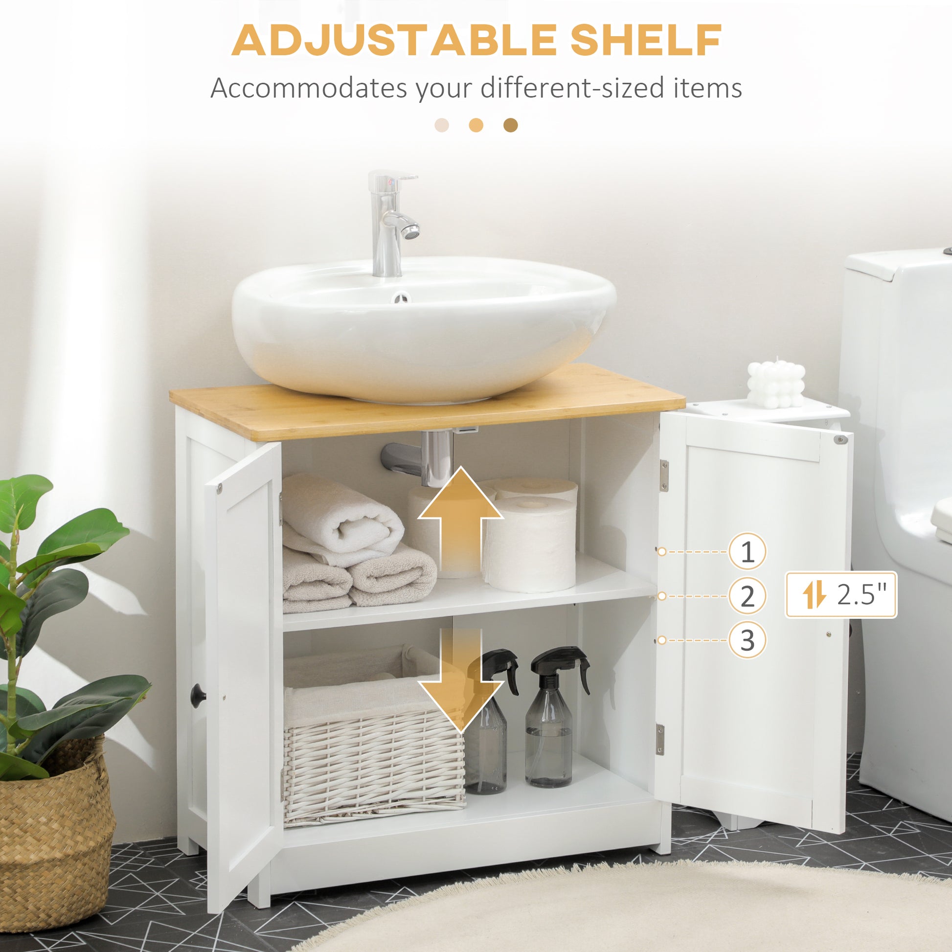 Modern White Bathroom Under Sink Cabinet - Storage Solutions