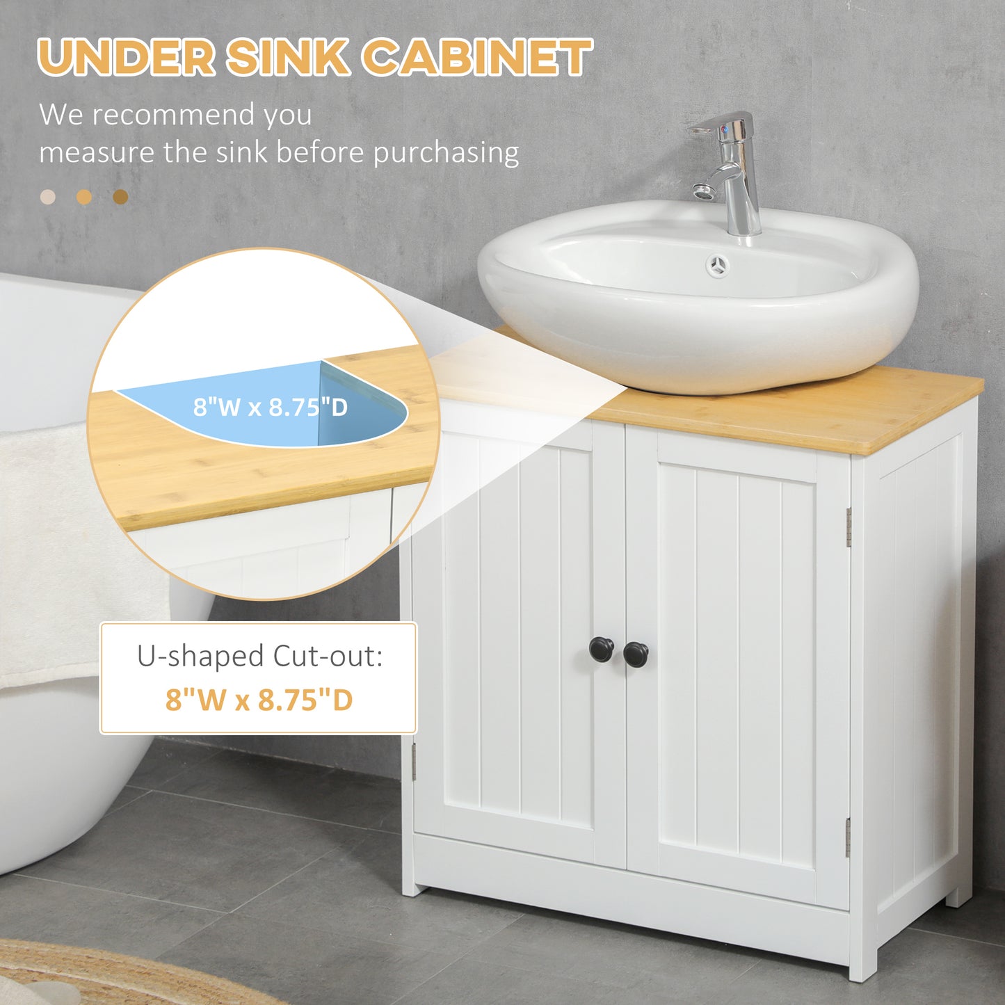 Modern White Bathroom Under Sink Cabinet - Storage Solutions