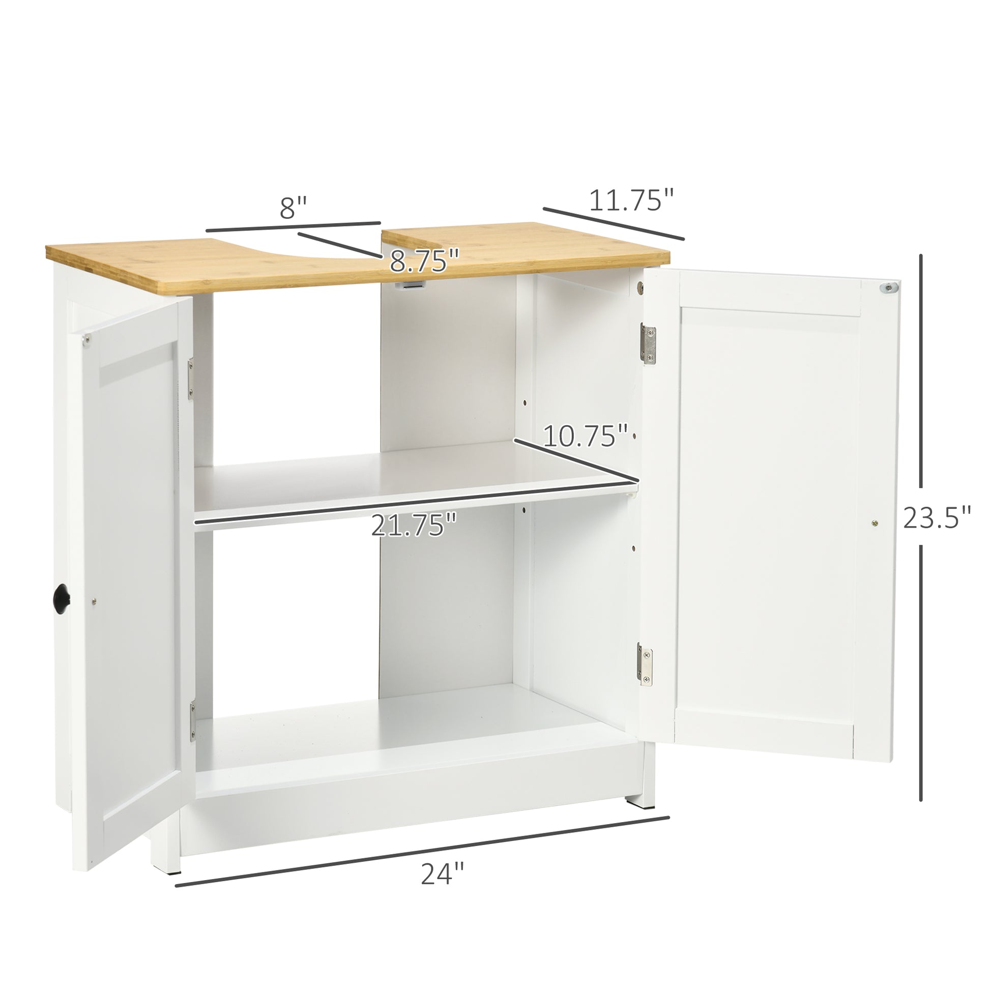 Modern White Bathroom Under Sink Cabinet - Storage Solutions
