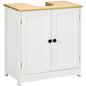 kleankin Modern Bathroom Under Sink Cabinet, Bathroom Vanity for Wall Mount Sink, Storage Cabinet with Double Doors and Adjustable Shelf, White