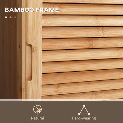 Natural Bamboo Bathroom Cabinet - Tall Linen Storage