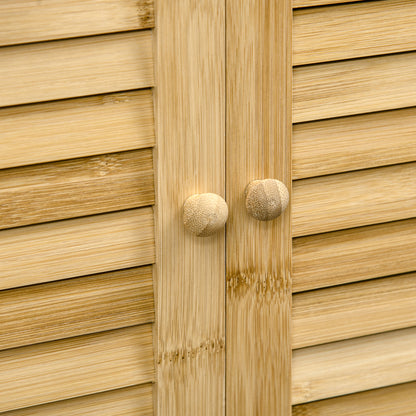 Bamboo Bathroom Storage Cabinet - 36" Tall Organizer