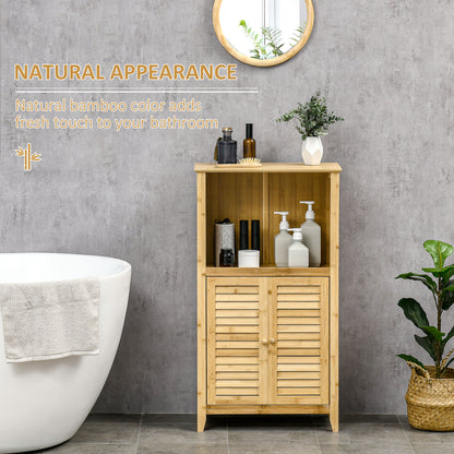 Bamboo Bathroom Storage Cabinet - 36" Tall Organizer
