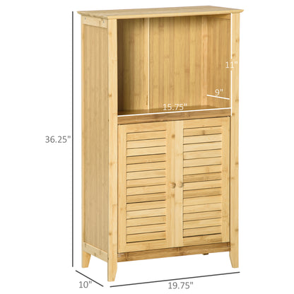 Bamboo Bathroom Storage Cabinet - 36" Tall Organizer