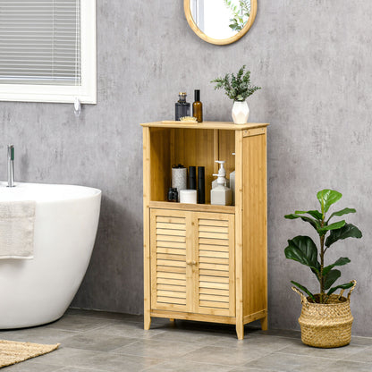 Bamboo Bathroom Storage Cabinet - 36" Tall Organizer