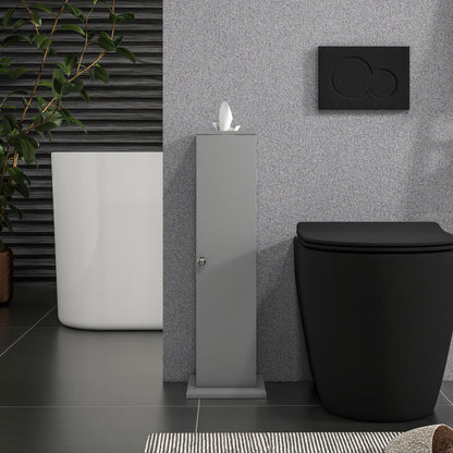 Gray Bathroom Storage Cabinet - Toilet Paper Organizer