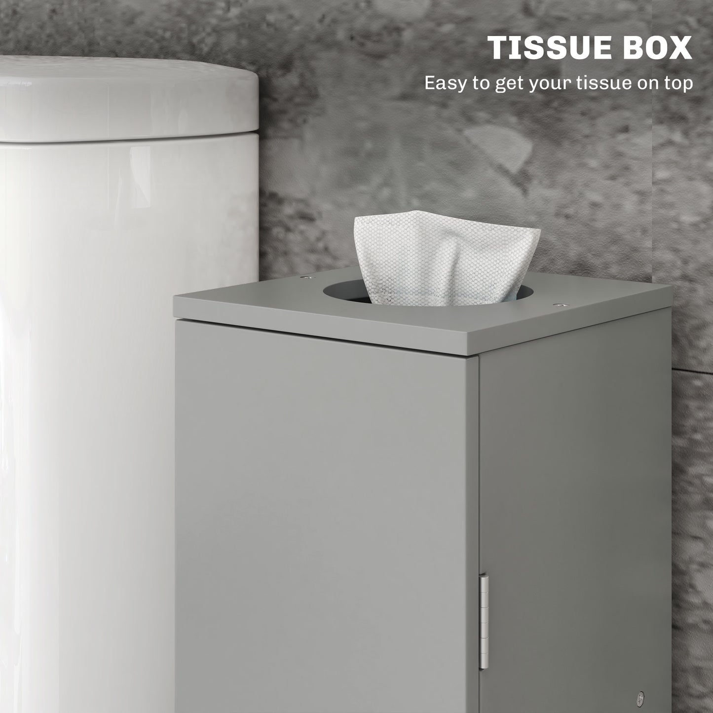 Gray Bathroom Storage Cabinet - Toilet Paper Organizer