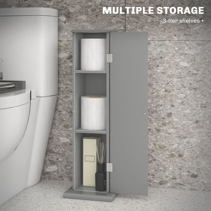 Gray Bathroom Storage Cabinet - Toilet Paper Organizer