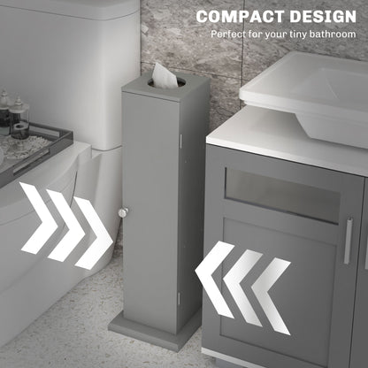 Gray Bathroom Storage Cabinet - Toilet Paper Organizer