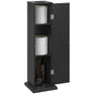 HOMCOM Toilet Paper Cabinet, Small Bathroom Corner Floor Cabinet with Doors and Shelves, Thin Storage Bathroom Organizer for Paper Shampoo, Black