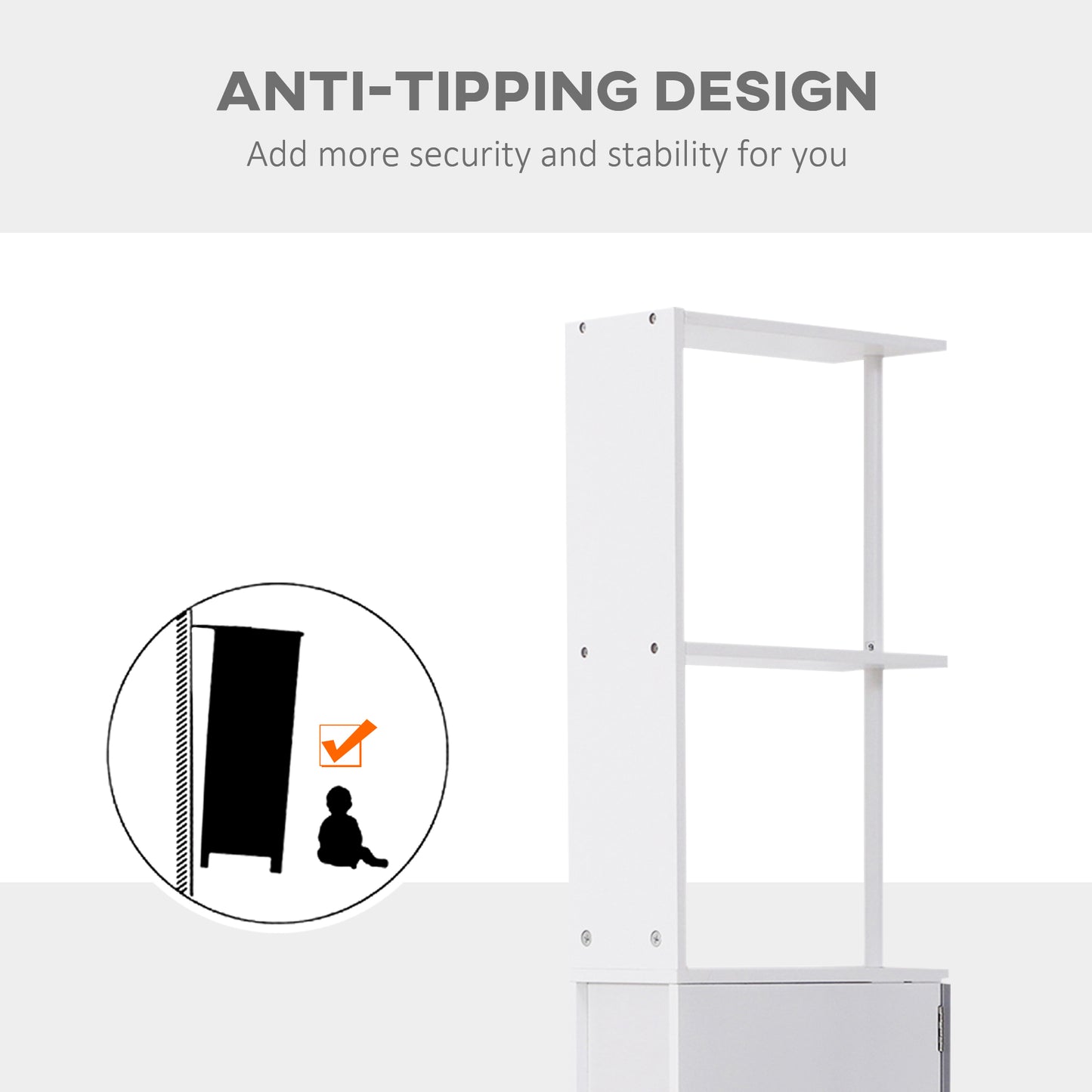 Small White Bathroom Storage Cabinet - MDF