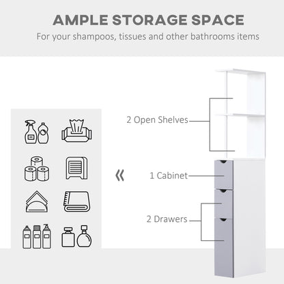 Small White Bathroom Storage Cabinet - MDF