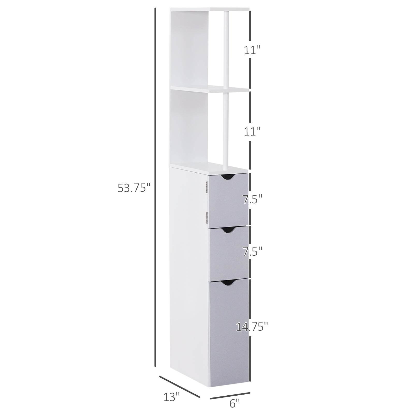 Small White Bathroom Storage Cabinet - MDF