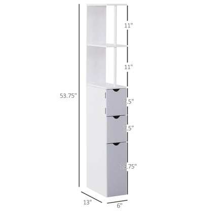 Small White Bathroom Storage Cabinet - MDF