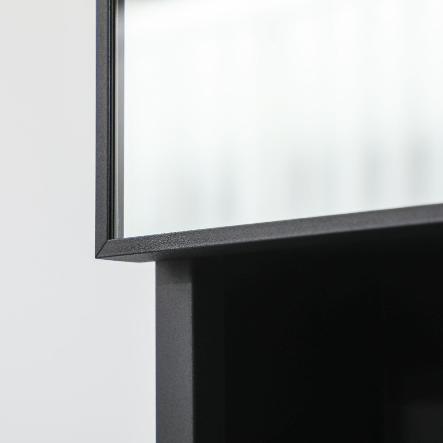 Wall Mounted Bathroom Mirror Cabinet - Black Stainless Steel