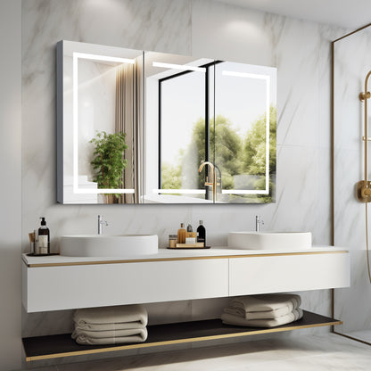 60 Inch LED Bathroom Medicine Cabinet with Mirror - Gray