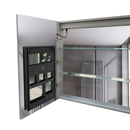 60 Inch LED Bathroom Medicine Cabinet with Mirror - Gray