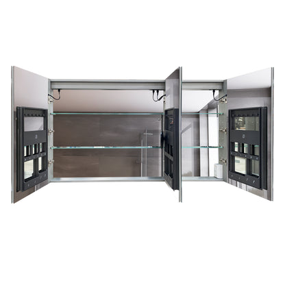 60 Inch LED Bathroom Medicine Cabinet with Mirror - Gray