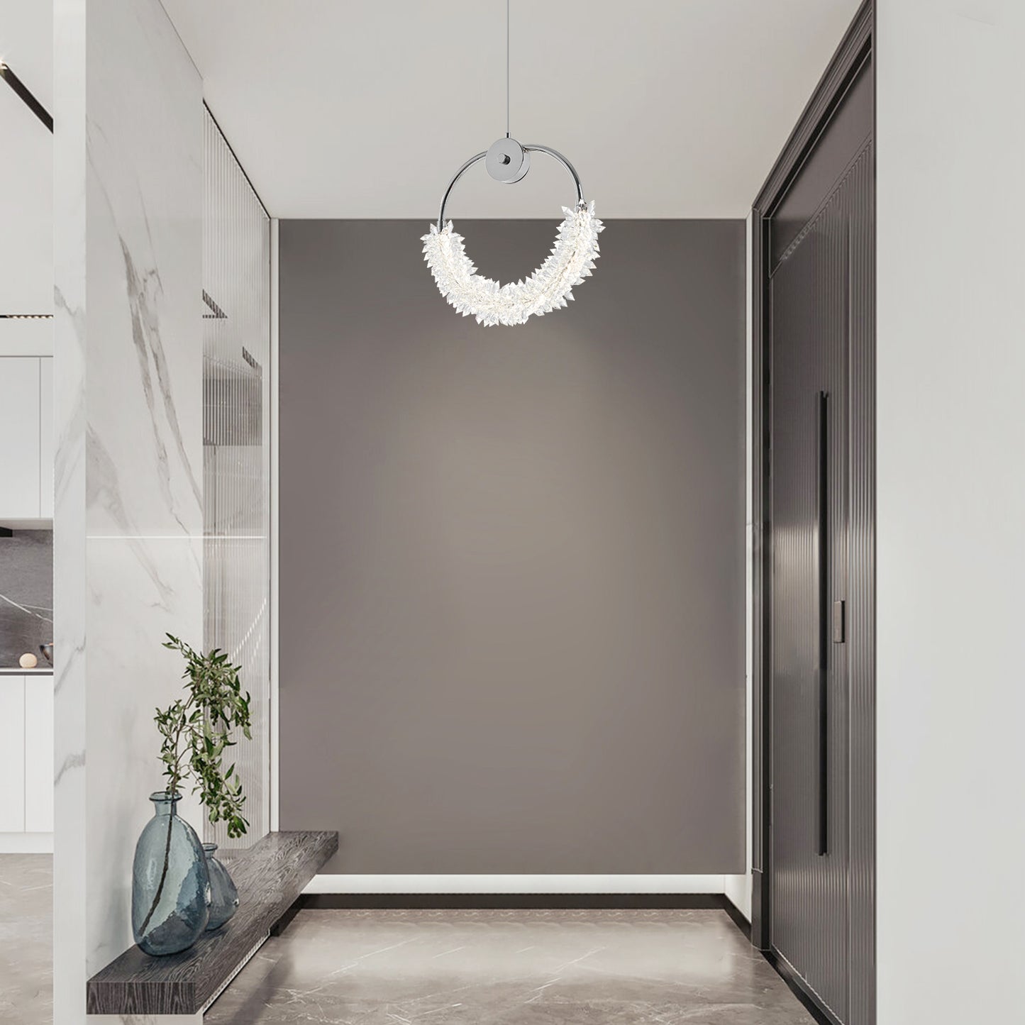 Modern Crystal Chandelier Bedside Lamp - Transparent LED Lighting