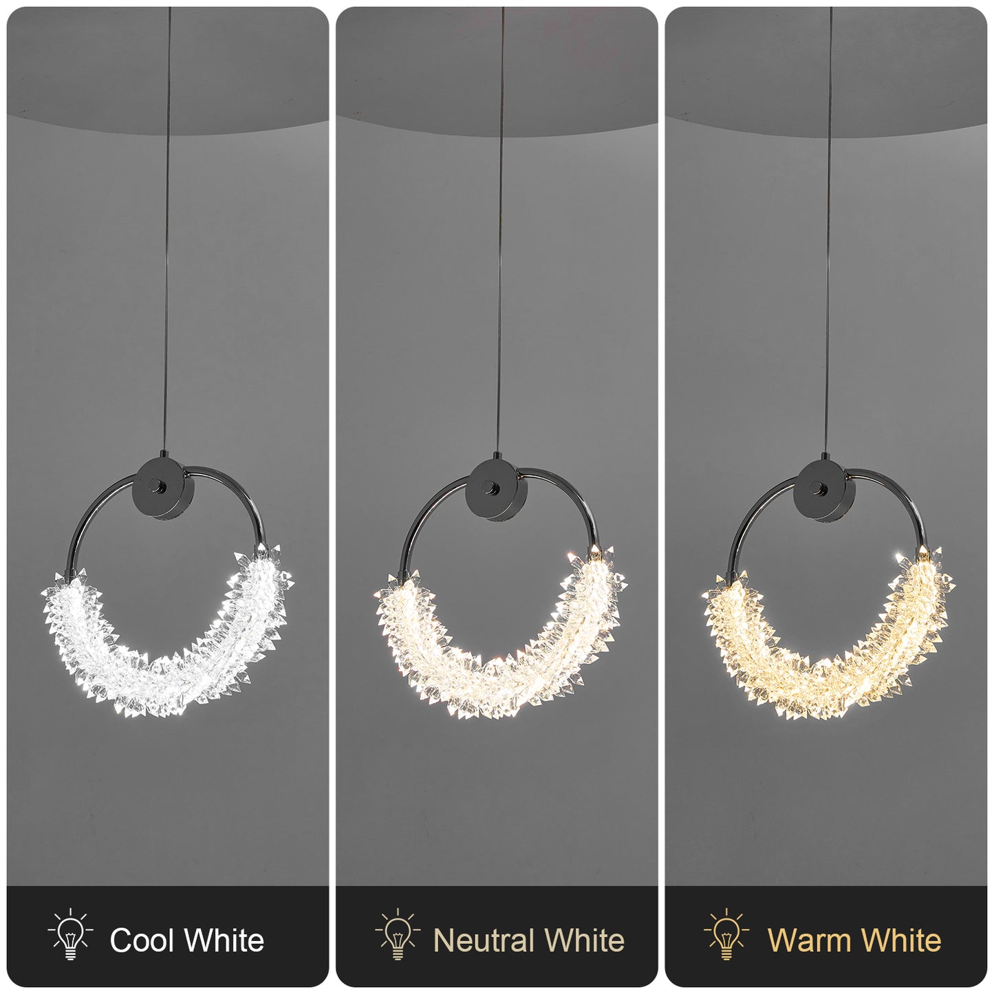 Modern Crystal Chandelier Bedside Lamp - Transparent LED Lighting