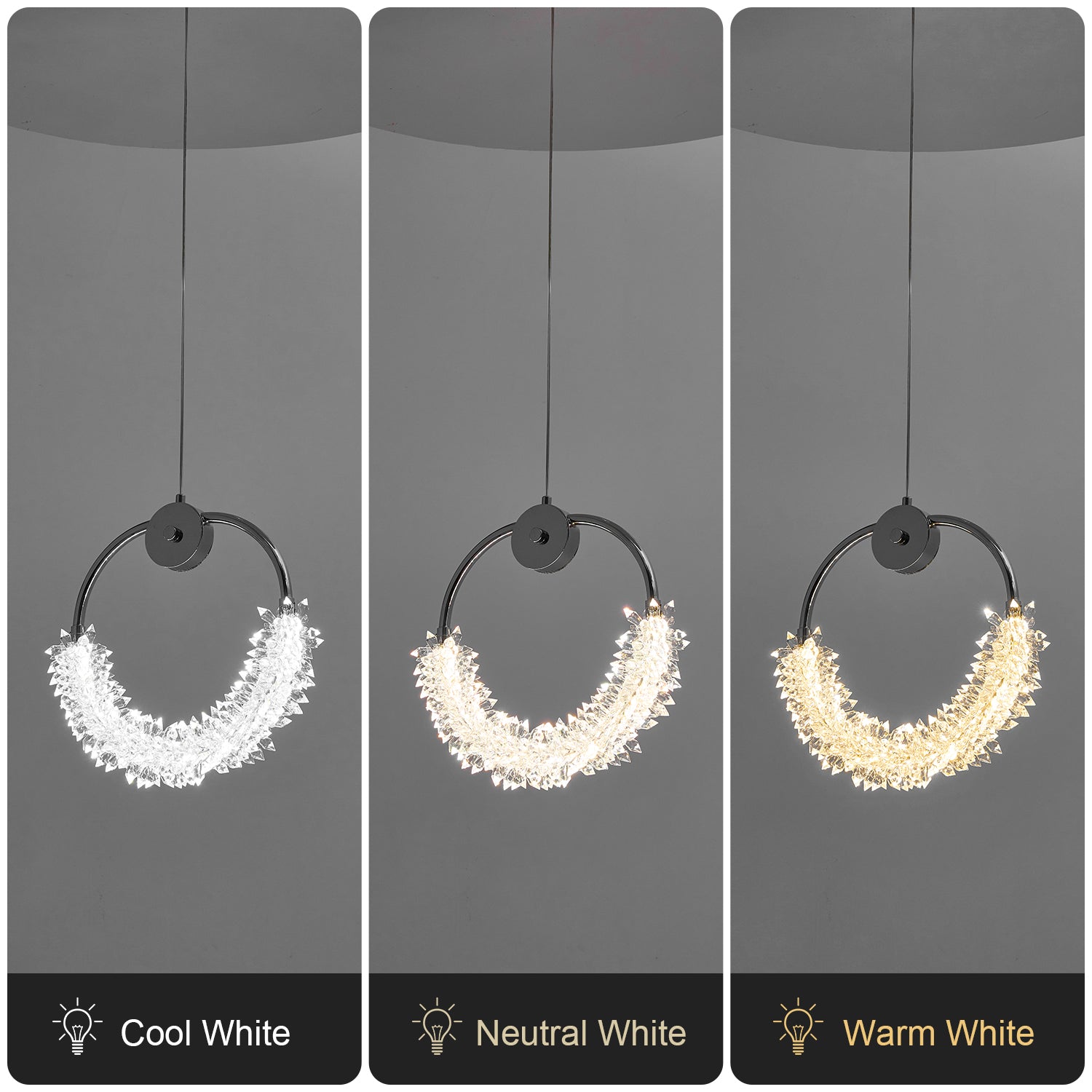 Modern Crystal Chandelier Bedside Lamp - Transparent LED Lighting