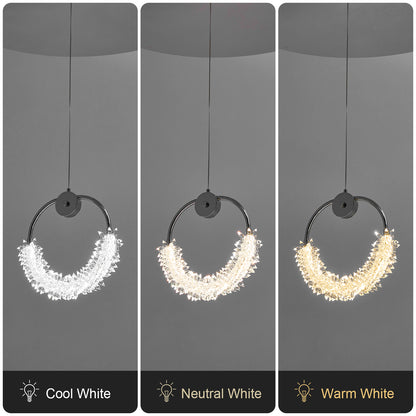 Modern Crystal Chandelier Bedside Lamp - Transparent LED Lighting