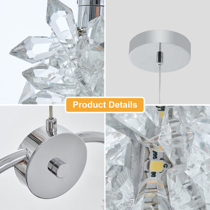 Modern Crystal Chandelier Bedside Lamp - Transparent LED Lighting