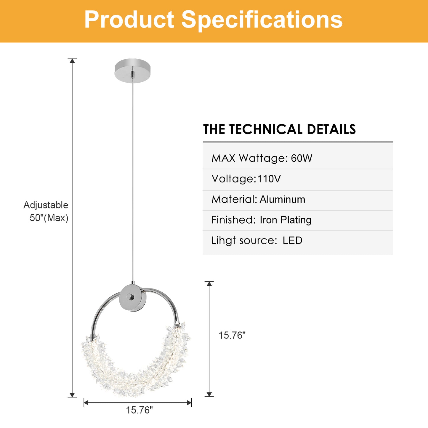 Modern Crystal Chandelier Bedside Lamp - Transparent LED Lighting