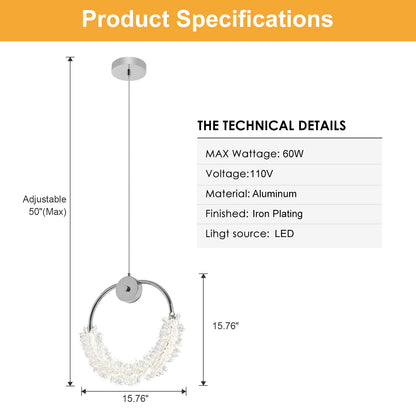 Modern Crystal Chandelier Bedside Lamp - Transparent LED Lighting