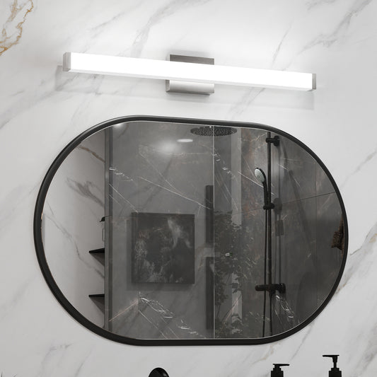 Bathroom Vanity Light Brushed Nickel Square LED 33inch 18W 6000K Cool White Light Wall Bar Lighting Fixtures Over Mirror