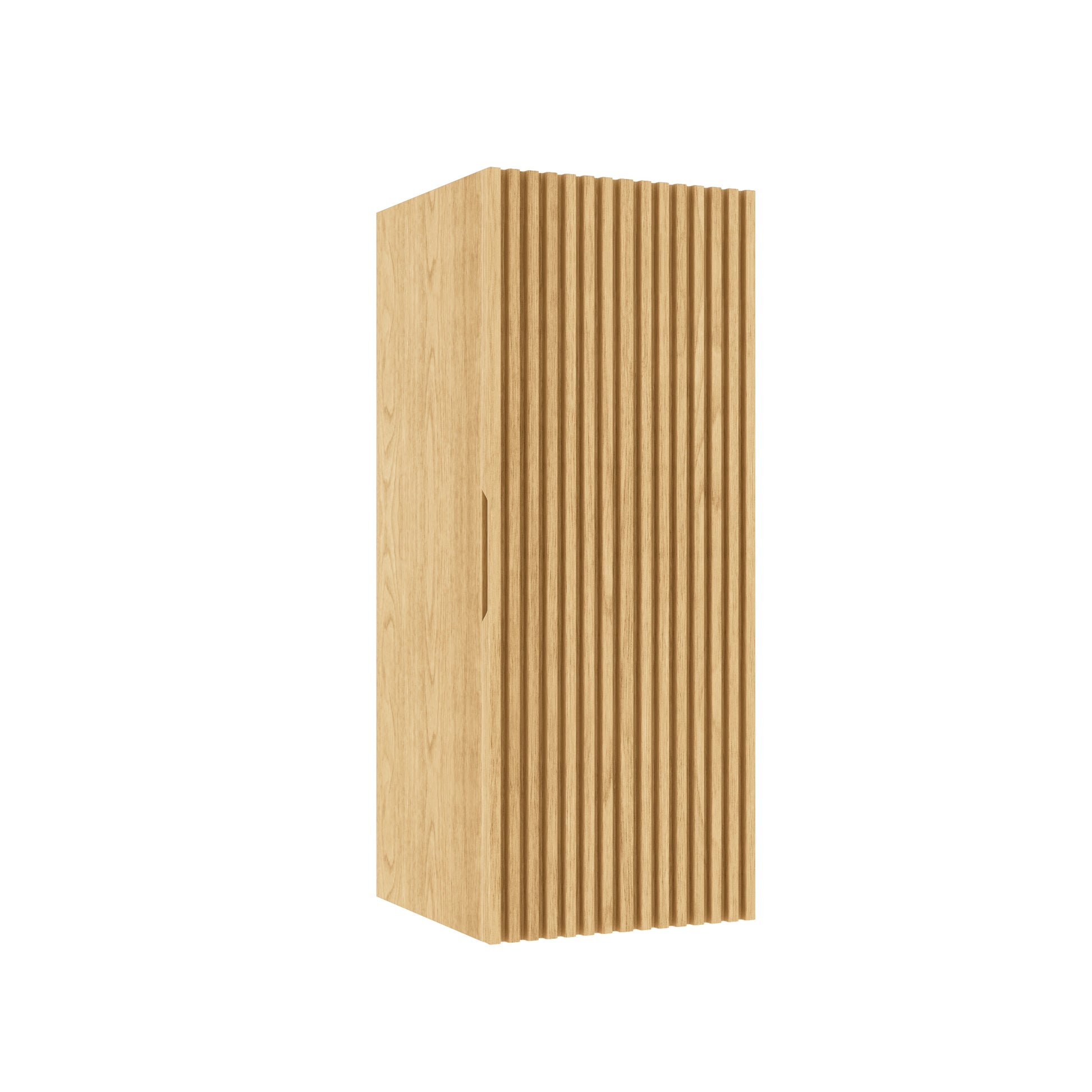 BOI 12" Wall-Mounted Floating Striped Bathroom Vanity Side Cabinet with a Door and a Shelf, (Suitable for BRON Bathroom Vanity), Corolla Oak Woodgrain Color