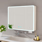 LED bathroom medicine cabinet with single-color white light ,Anti-fogging ,Easy to install Aluminum-plastic cabinet.(27.56*35.43 Three Door)