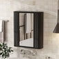 Wall-Mounted Bathroom Cabinet with Mirror, Metal Framed Mirrored Door Medicine Cabinet, 2 Inner Shelves for Storage, Modern Farmhouse Style, Over Toilet or Vanity Organizer