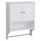 Over The Toilet Storage Cabinet,Farmhouse Medicine Cabinet with 2 Door and Adjustable Shelves,21.65 x 7.1 x 27.6 Inches, Bathroom, Living Room, White