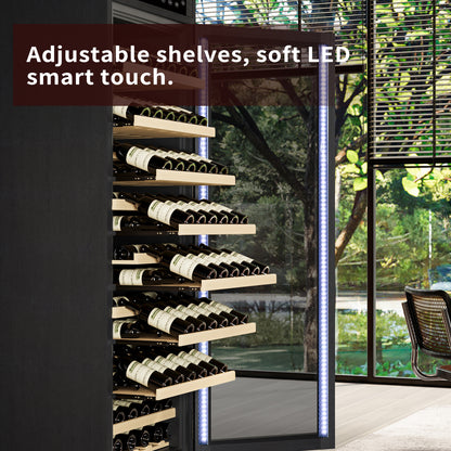 Black Wine Cellar Cabinet - 25.59" Tall MDF Glass