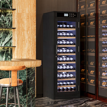 Intelligent Temperature-Controlled Multi-Tiered Black Grape Wine Cabinet