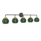 5-Light Bathroom Light Fixtures((Does Not Include Light Bulbs), Modern Vanity Lights with Glass Shade, Vintage Light Fixture Bathroom Over Mirror Wall Lights for Kitchen Dinning Room Bedro--Black+GOLD