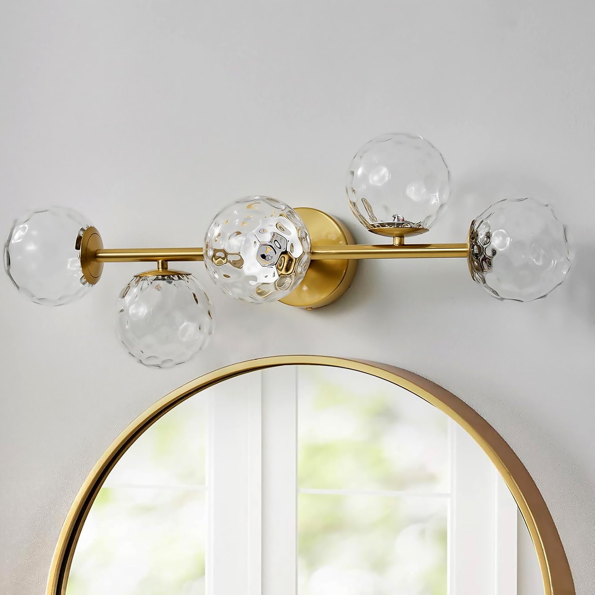 Gold Bathroom Vanity Light Fixtures 5 Lights Modern