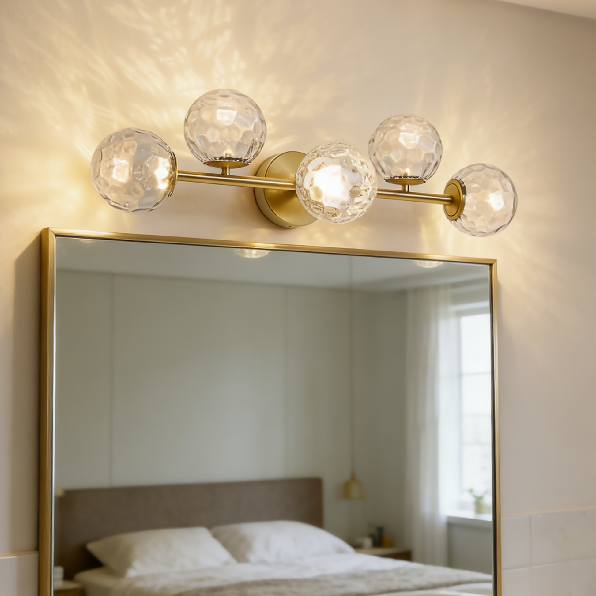 Gold Bathroom Vanity Light Fixtures 5 Lights Modern