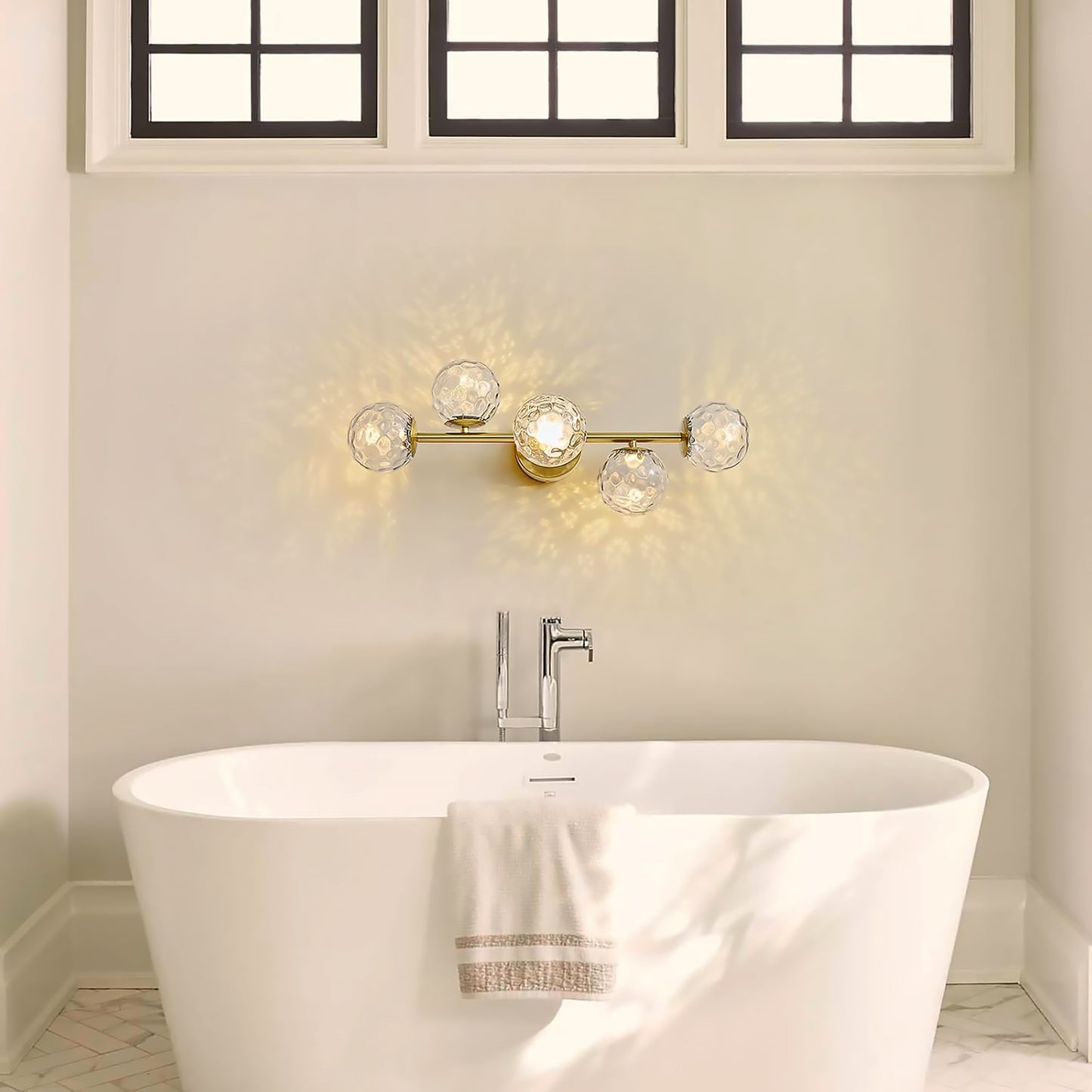 Gold Bathroom Vanity Light Fixtures 5 Lights Modern