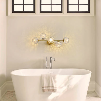 Gold Bathroom Vanity Light Fixtures 5 Lights Modern