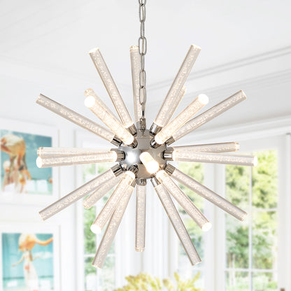 24-Light Bubble Pillar Chandelier,Adjustable Pendant Lights  Living Room Dining Room Decoration Lamp Custom Hotel Project Lighting