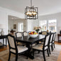 6-Light Metal Lantern Tiered Pendant Hanging Light Fixtures, Industrial Farmhouse Adjustable Height Chandeliers for Dining Room Hallway Foyer Entryway--Matte Black (E26 Bulbs Not Included)