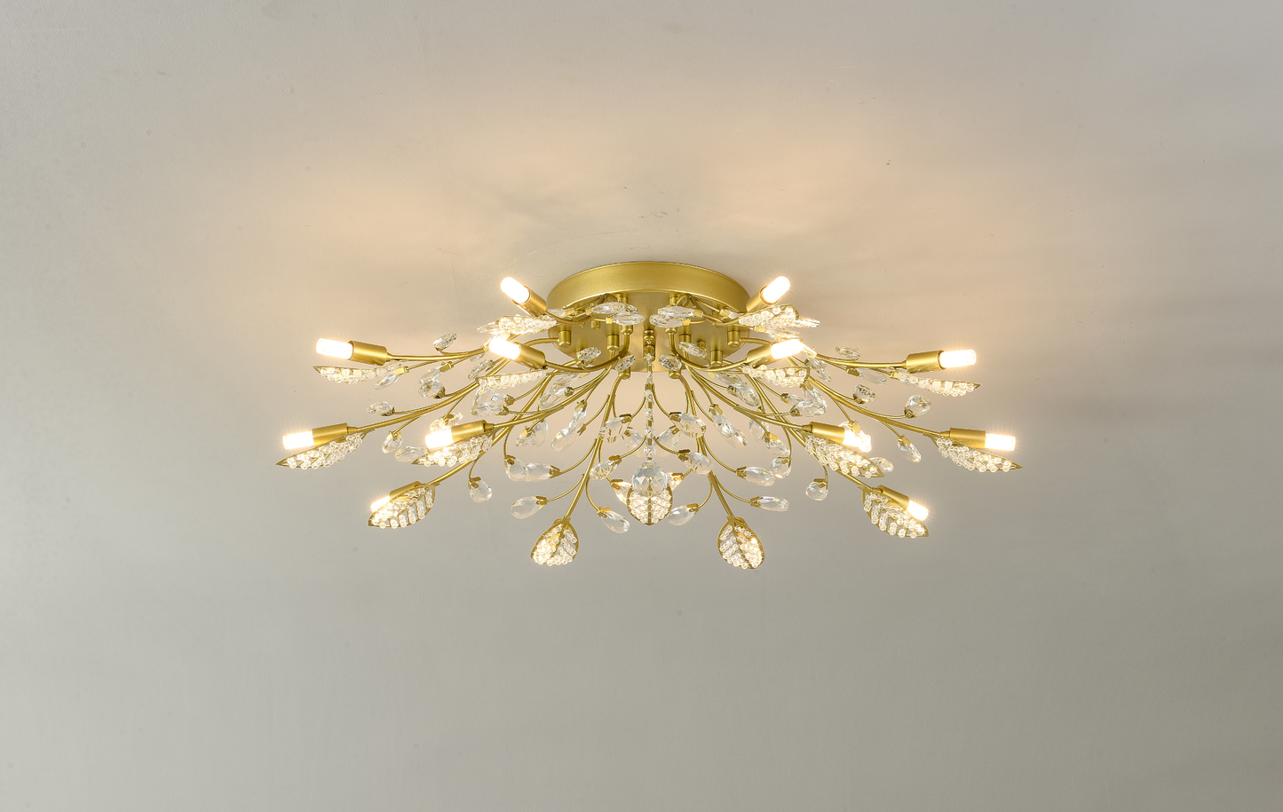 Gold Farmhouse Crystal Chandelier for Dining Room or Kitchen Island