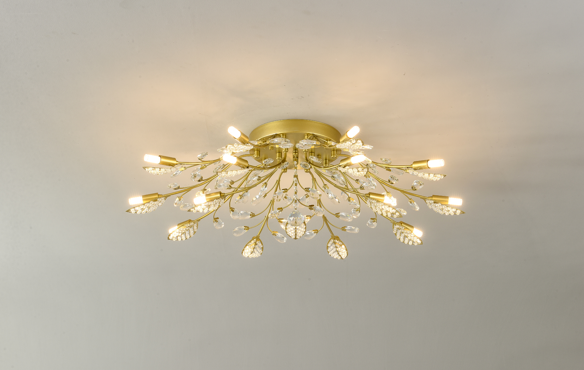 Gold Farmhouse Crystal Chandelier for Dining Room or Kitchen Island