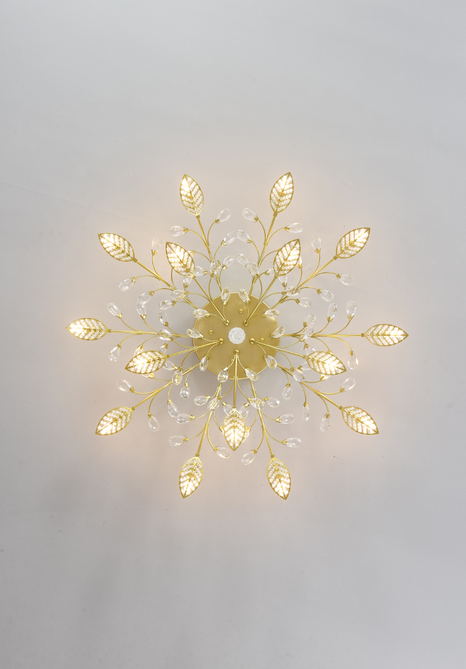 Gold Farmhouse Crystal Chandelier for Dining Room or Kitchen Island
