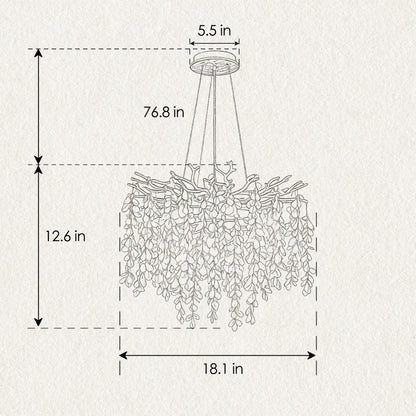 Gold Crystal Chandelier - Modern Farmhouse Lighting for Dining Rooms