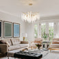 10-Light Chandelier Grape Crystal Ceiling Lamp, 10-Lights Modern Farmhouse Ceiling Ceiling Hanging Light Fixture , for Dining Room, Kitchen Island--NO INCLUDED BULBS--GOLD