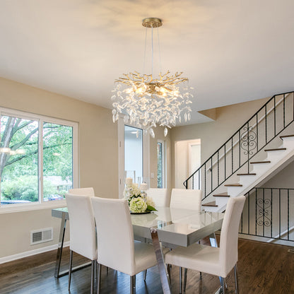 6-Light Gold Farmhouse Chandelier - Modern Kitchen Island Lighting